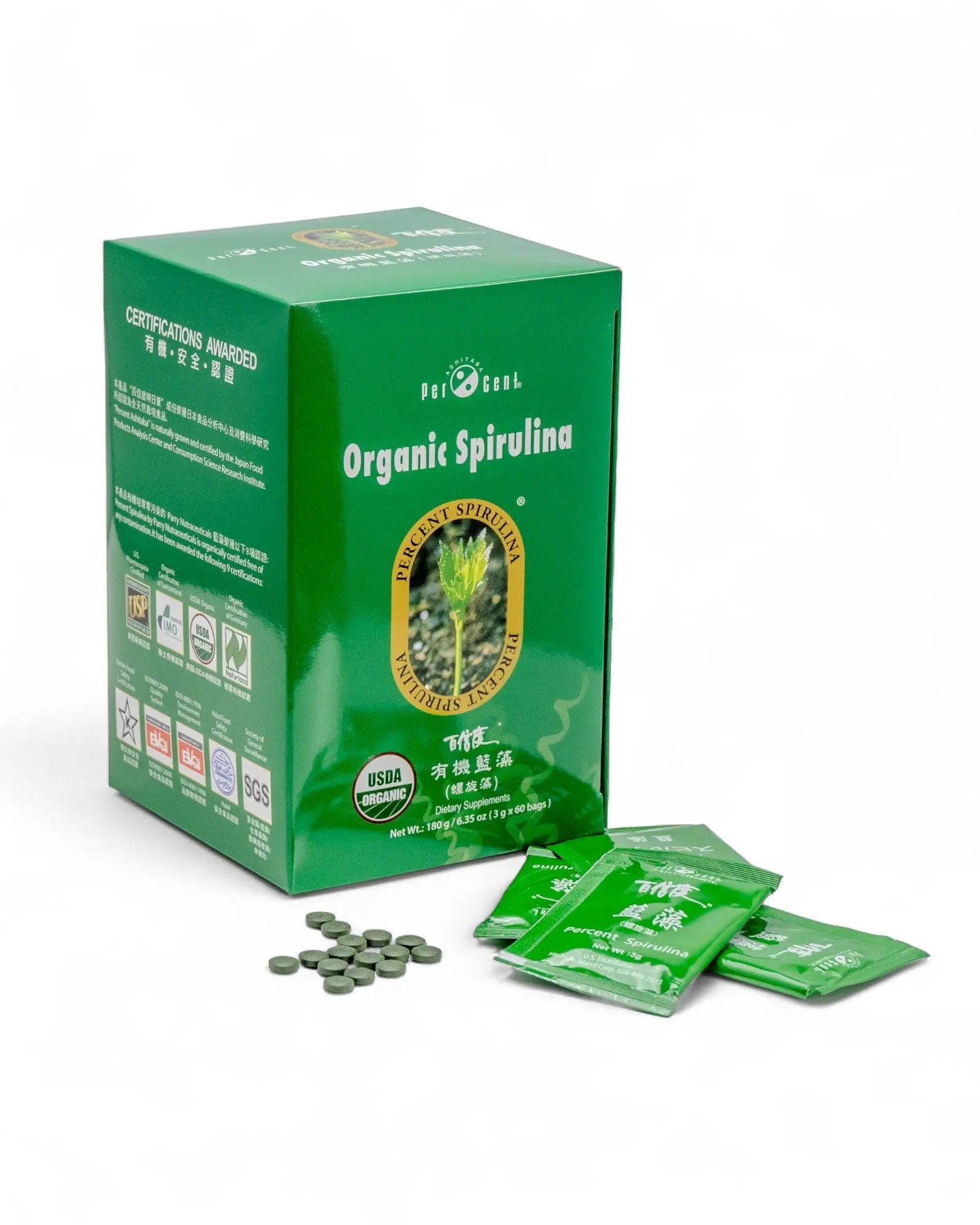 Percent Organic Spirulina (3g x 60 packs)